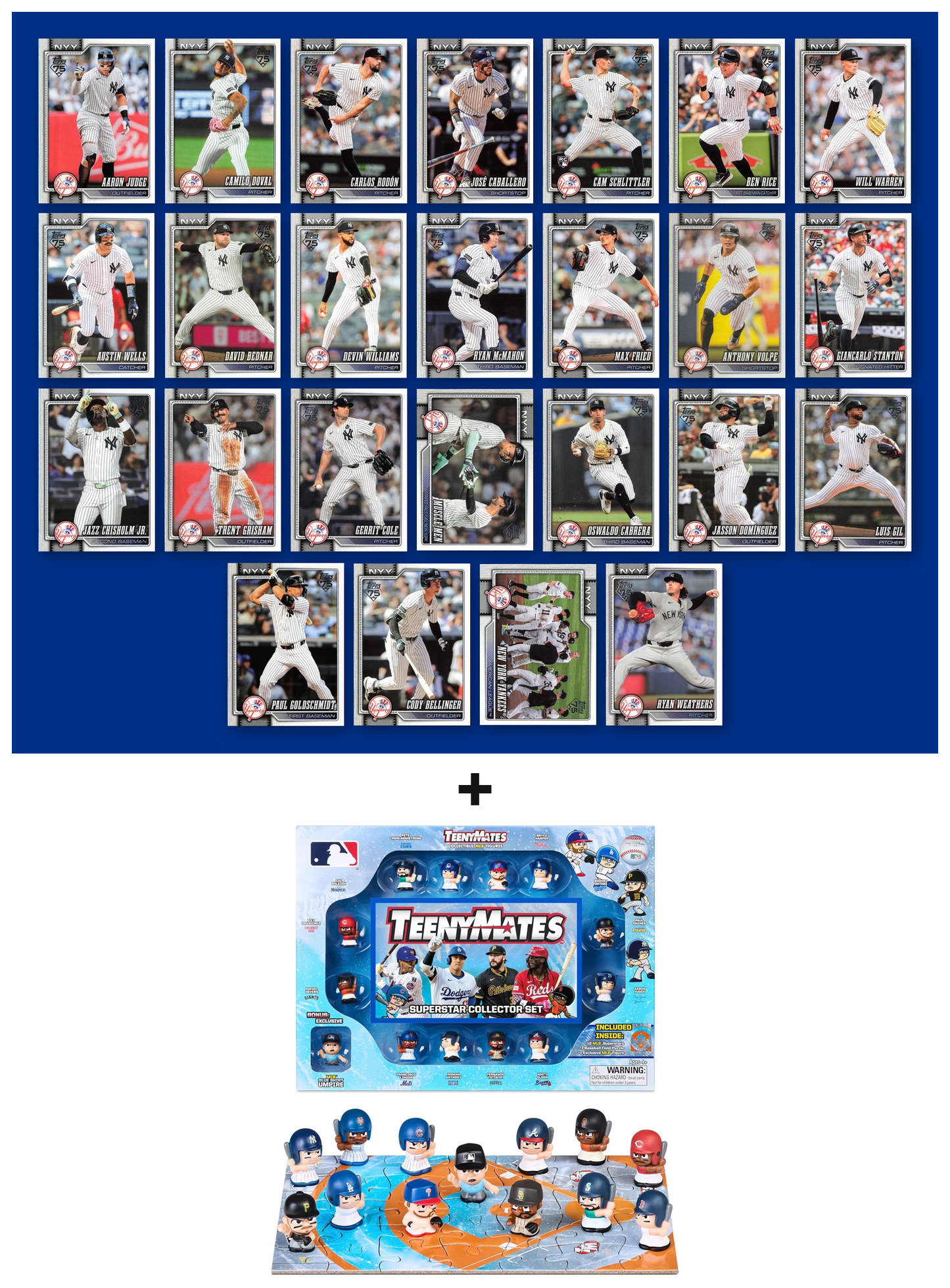 MLB TeenyMates Figures Gift Set + 2026 Topps Series 1 & 2 Team Set of Your Choice Judge Ohtani Skenes