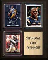 St. Louis Rams Super Bowl XXXIV Champions 8x10 3-Card Plaque