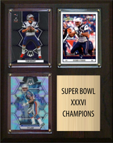 New England Patriots Super Bowl XXXVI Champions 8x10 3-Card Plaque