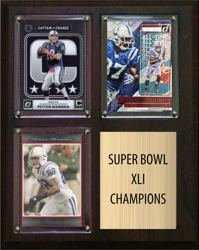 Indianapolis Colts Super Bowl XLI Champions 8x10 3-Card Plaque