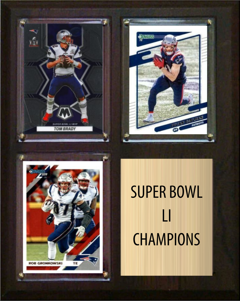 New England Patriots Super Bowl LI Champions 8x10 3-Card Plaque