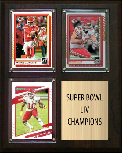 Kansas City Chiefs Super Bowl LIV Champions Fan Gift Plaque 8x10 3 Cards