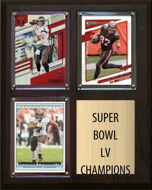 Tampa Bay Buccaneers Super Bowl LV Champions Fan Gift Plaque 8x10 3 Cards plaque