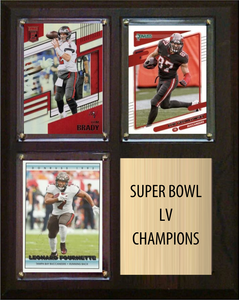 Tampa Bay Buccaneers Super Bowl LV Champions Fan Gift Plaque 8x10 3 Cards