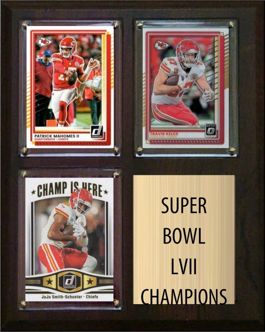 Kansas City Chiefs Super Bowl LVII Champions Fan Gift Plaque 8x10 3 Cards plaque