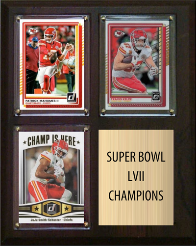 Kansas City Chiefs Super Bowl LVII Champions Fan Gift Plaque 8x10 3 Cards
