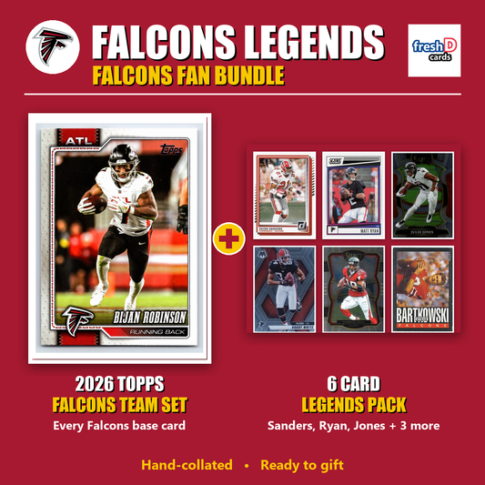 Atlanta Falcons Legends Football Fan Bundle - 2026 Topps Team Set + 6 Card Legends Pack