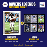 Baltimore Ravens Legends Football Fan Bundle - 2026 Topps Team Set + 6 Card Legends Pack