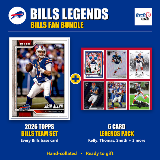 Buffalo Bills Legends Football Fan Bundle - 2026 Topps Team Set + 6 Card Legends Pack