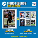 Detroit Lions Legends Football Fan Bundle - 2026 Topps Team Set + 6 Card Legends Pack