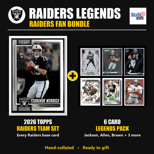 Las Vegas Raiders Legends Football Fan Bundle - 2026 Topps Team Set + 6 Card Legends Pack