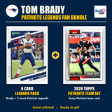 Tom Brady + New England Patriots Legends Football Fan Bundle - 2026 Topps Team Set + 6 Card Legends Pack