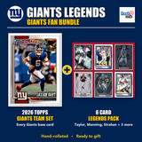 New York Giants Legends Football Fan Bundle - 2026 Topps Team Set + 6 Card Legends Pack