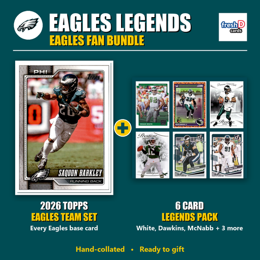 Philadelphia Eagles Legends Football Fan Bundle - 2026 Topps Team Set + 6 Card Legends Pack