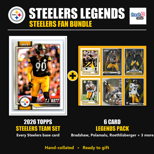 Pittsburgh Steelers Legends Football Fan Bundle - 2026 Topps Team Set + 6 Card Legends Pack
