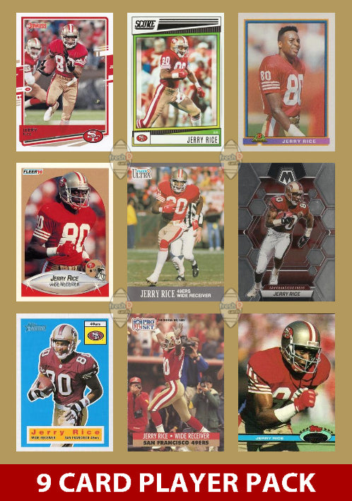 Jerry Rice 9 Card Legend Pack 2024 2025 Donruss Topps Panini Score San Francisco 49ers
