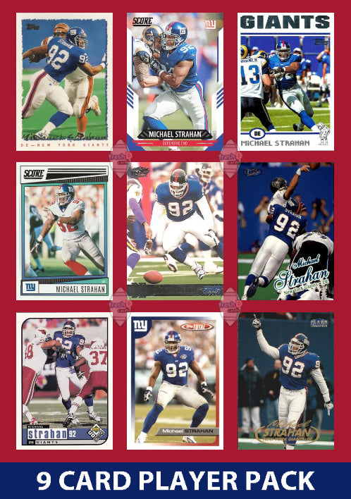 Michael Strahan 9 Card Legend Pack Donruss Topps Panini Score New York Giants