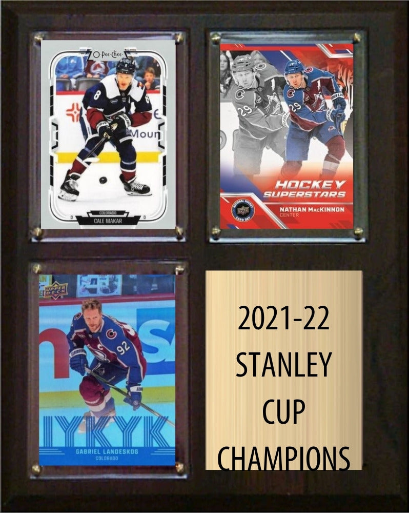 Colorado Avalanche 2021-22 Stanley Cup Champions Fan Gift Plaque 8x10 3 Cards plaque