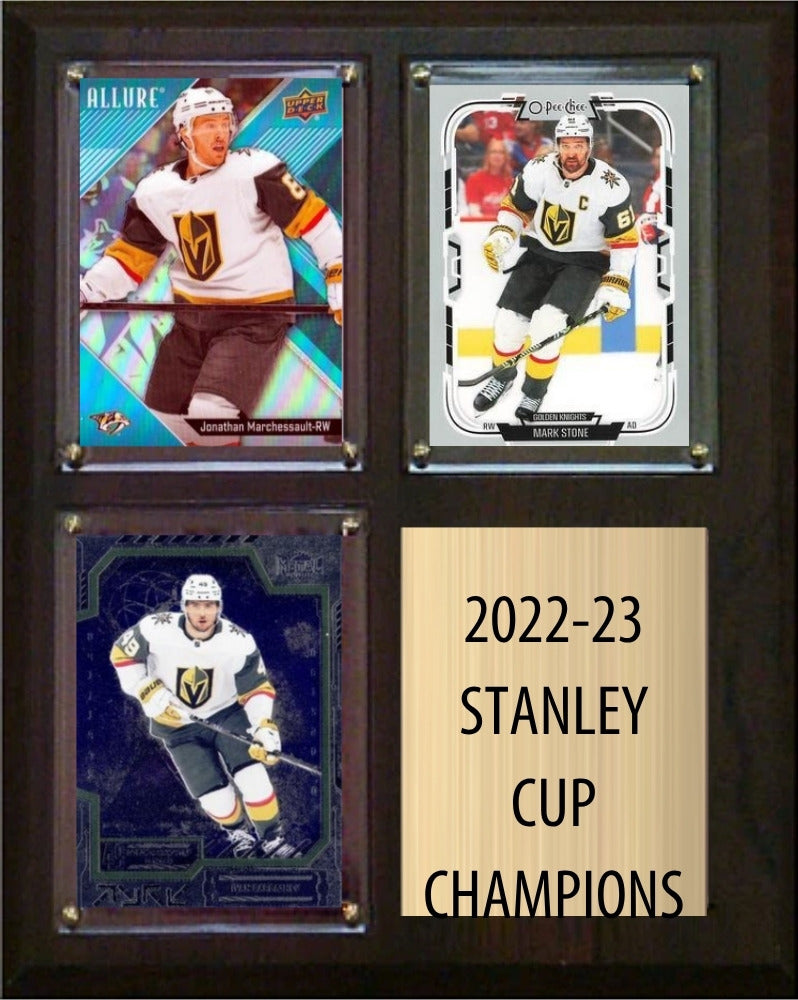 Vegas Golden Knights 2022-23 Stanley Cup Champions Fan Gift Plaque 8x10 3 Cards plaque