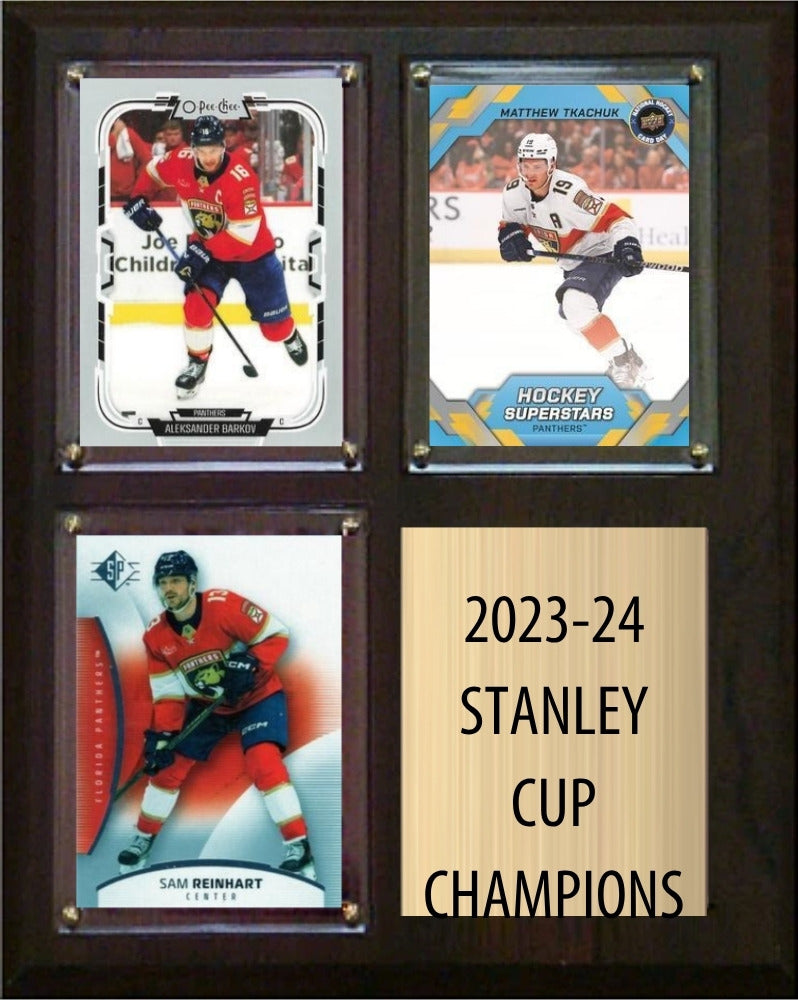 Florida Panthers 2023-24 Stanley Cup Champions Fan Gift Plaque 8x10 3 Cards plaque