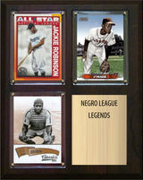 Negro League Legends Fan Gift Plaque 8x10 3 Cards Jackie Robinson Satchel Paige Josh Gibson