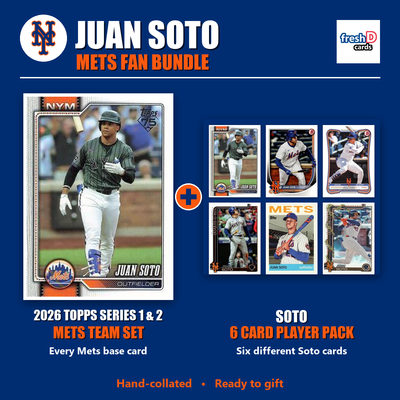 Juan Soto New York Mets Baseball Fan Bundle - 2026 Topps Series 1 & 2 Team Set + 6 Card Player Pack