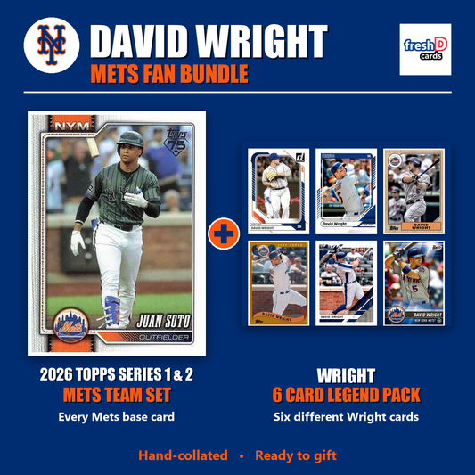 David Wright New York Mets Baseball Fan Bundle - 2026 Topps Series 1 & 2 Team Set + 6 Card Legend Pack
