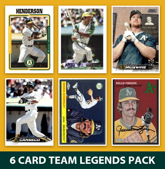 Oakland Athletics 6 Card Legends Pack Topps Bowman Rickey Henderson Canseco