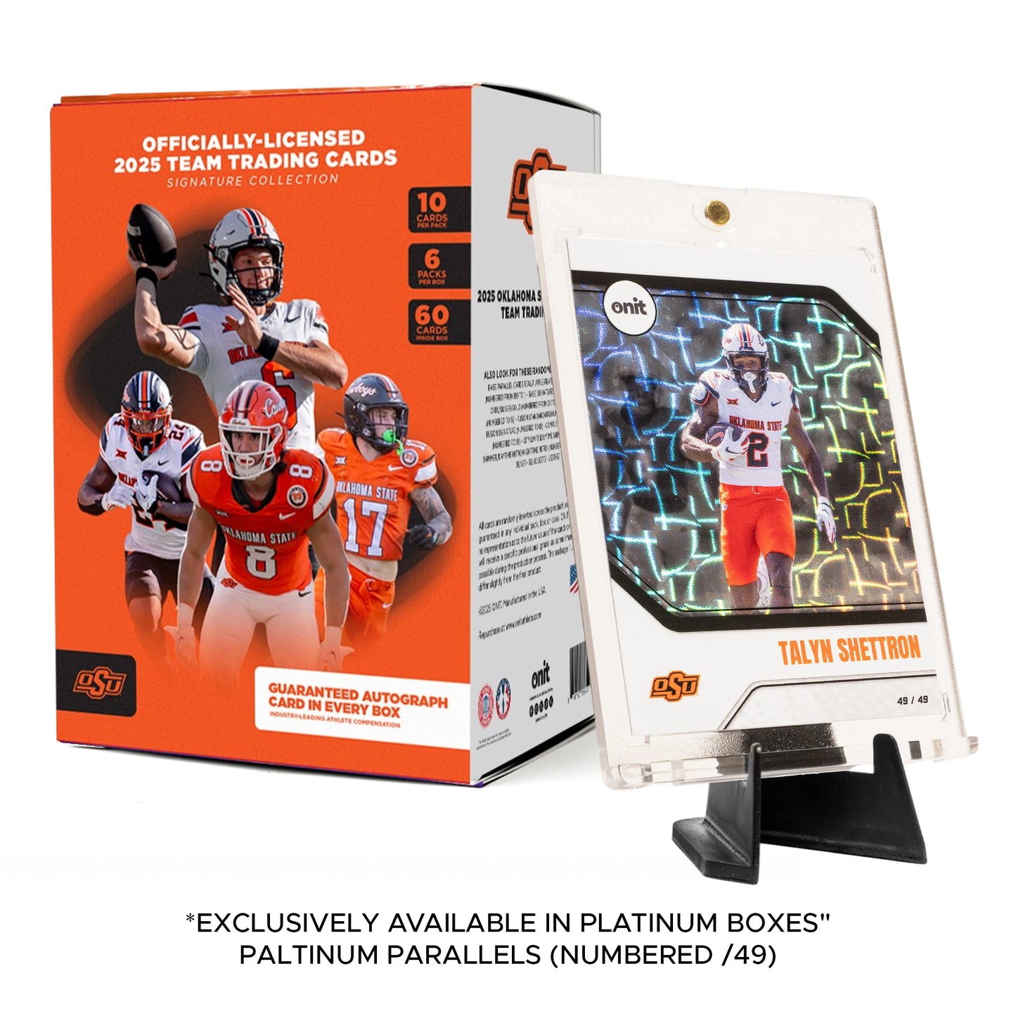 Oklahoma State University Football 2025 Trading Cards - Platinum Box hand-collated team set