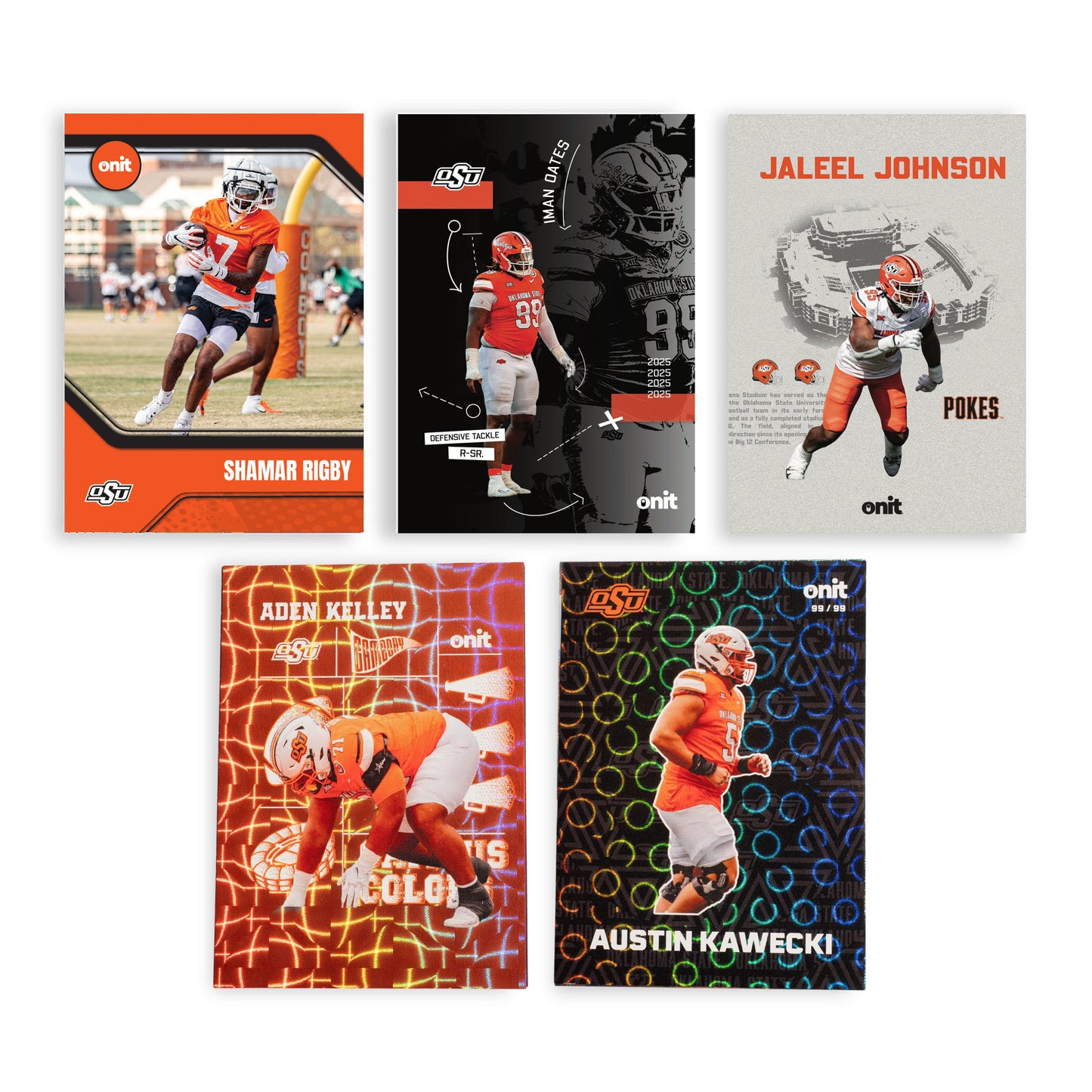 Oklahoma State University Football 2025 Trading Cards - Platinum Box hand-collated team set