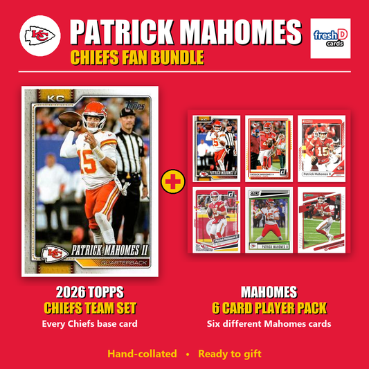 Patrick Mahomes Kansas City Chiefs Football Fan Bundle - 2026 Topps Team Set + 6 Card Player Pack