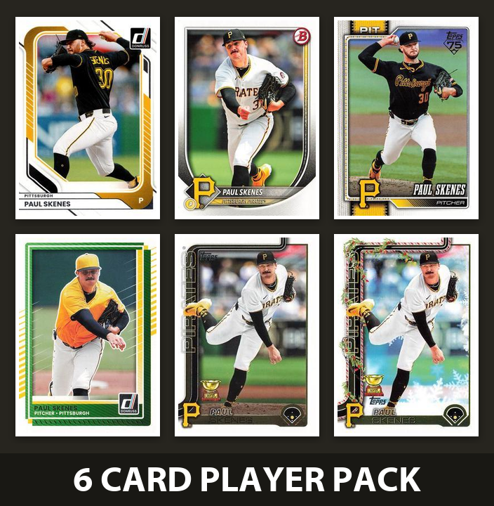 Paul Skenes 6 Card Player Pack 2026 2025 Donruss Bowman Topps Pittsburgh Pirates