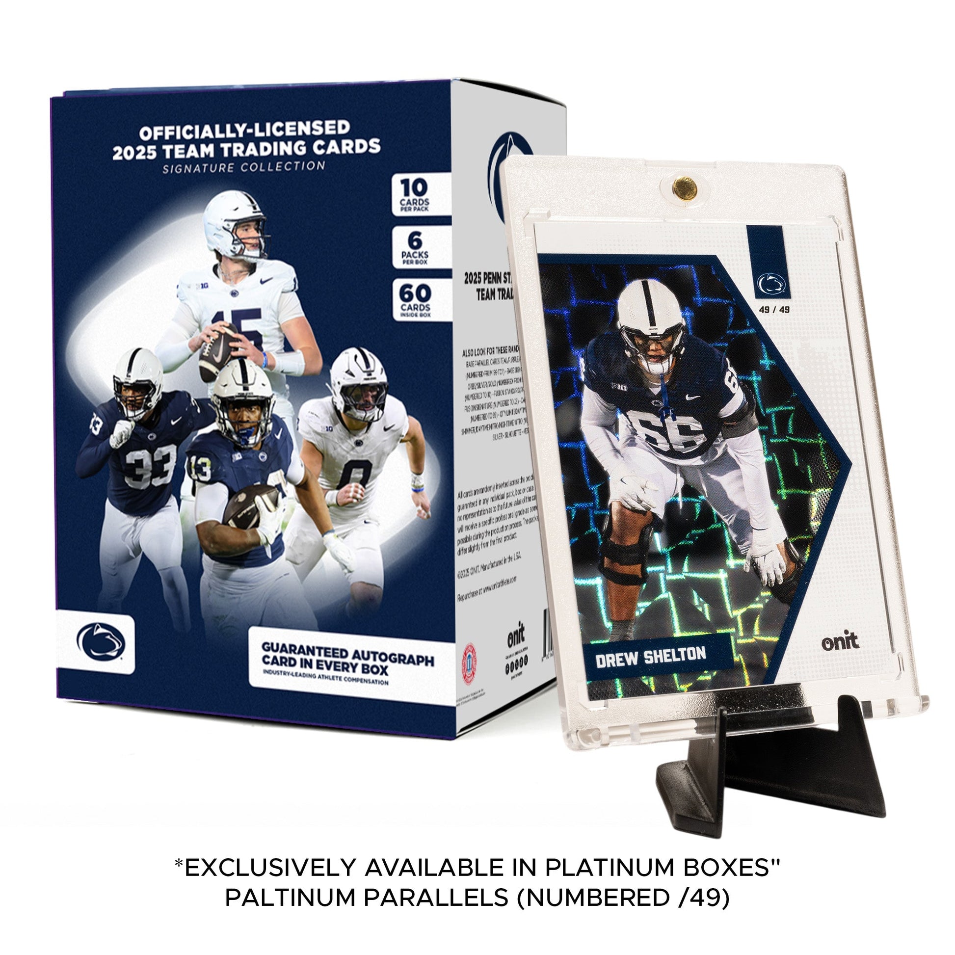 Penn State University Football 2025 Trading Cards - Platinum Box hand-collated team set