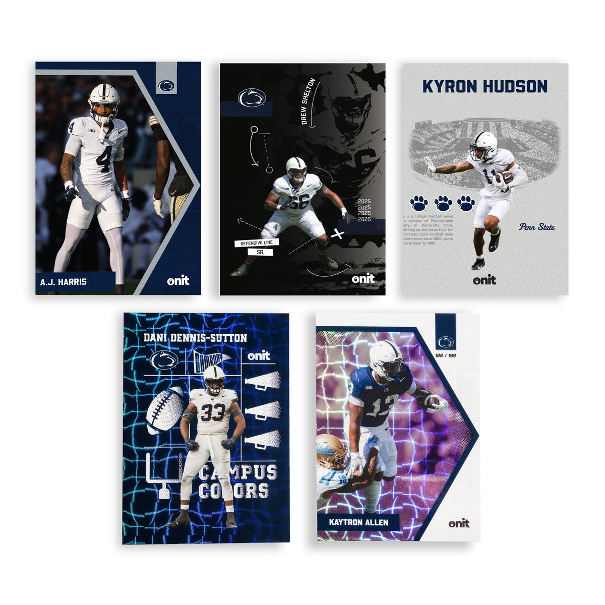 Penn State University Football 2025 Trading Cards - Platinum Box hand-collated team set