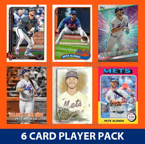 Pete Alonso New York Mets 6 Card Player Pack 2025 2024 Topps Bowman