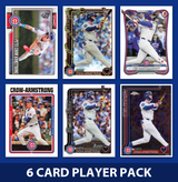 Pete Crow-Armstrong 6 Card Player Pack 2026 2025 Topps Bowman Chicago Cubs