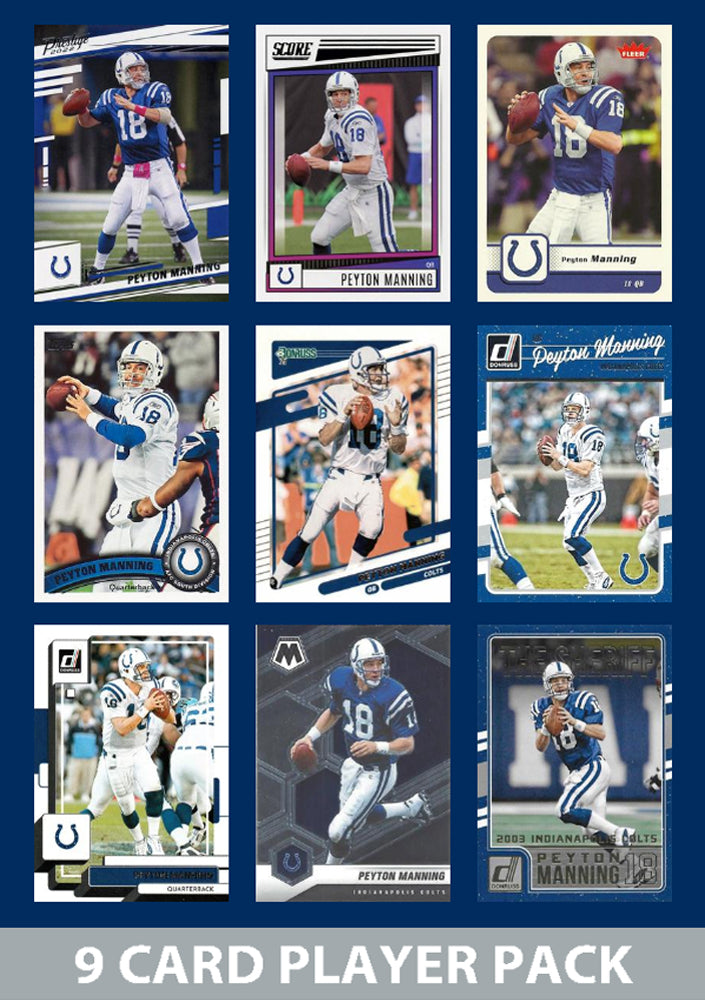 Peyton Manning 9 Card Legend Pack  2024 2025 Donruss Topps Panini Score Indianapolis Colts plaque