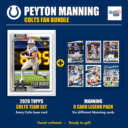 Peyton Manning Indianapolis Colts Football Fan Bundle - 2026 Topps Team Set + 6 Card Legend Pack