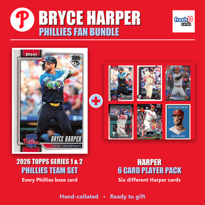 Bryce Harper Philadelphia Phillies Baseball Fan Bundle - 2026 Topps Series 1 & 2 Team Set + 6 Card Player Pack
