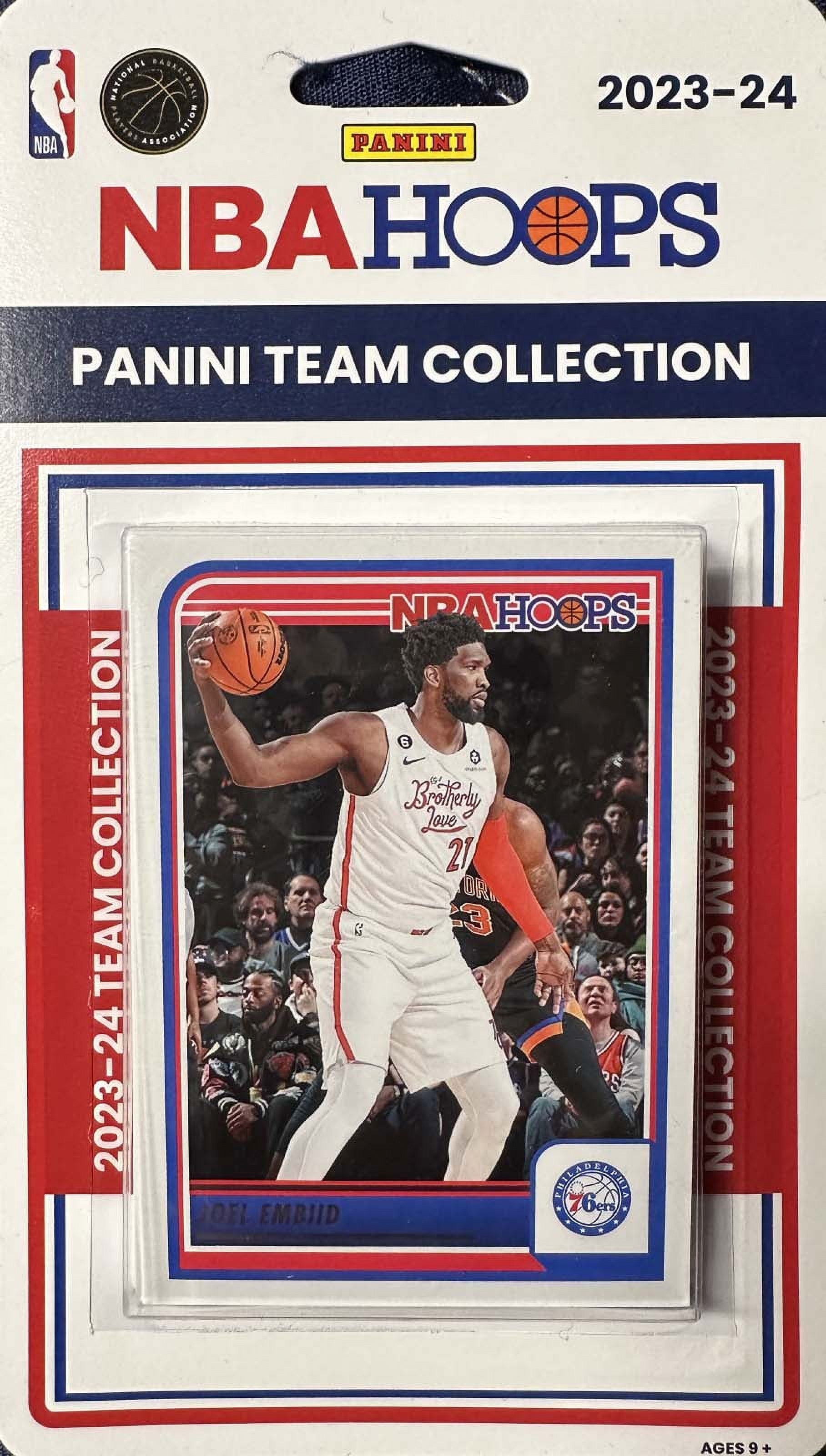 Philadelphia 76ers 2023 2024 Hoops Factory Sealed Team Set Joel Embid plaque