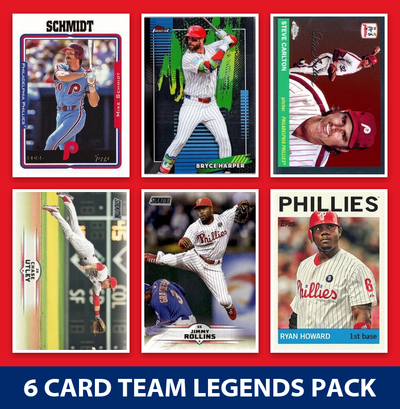 Philadelphia Phillies 6 Card Legends Pack Topps Bowman Schmidt Harper Utley