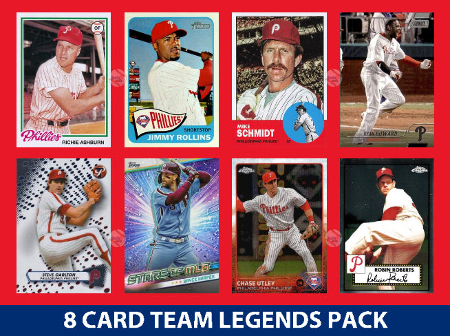 Philadelphia Phillies 8 Card Legends Pack Topps Bowman Schmidt Harper Utley plaque