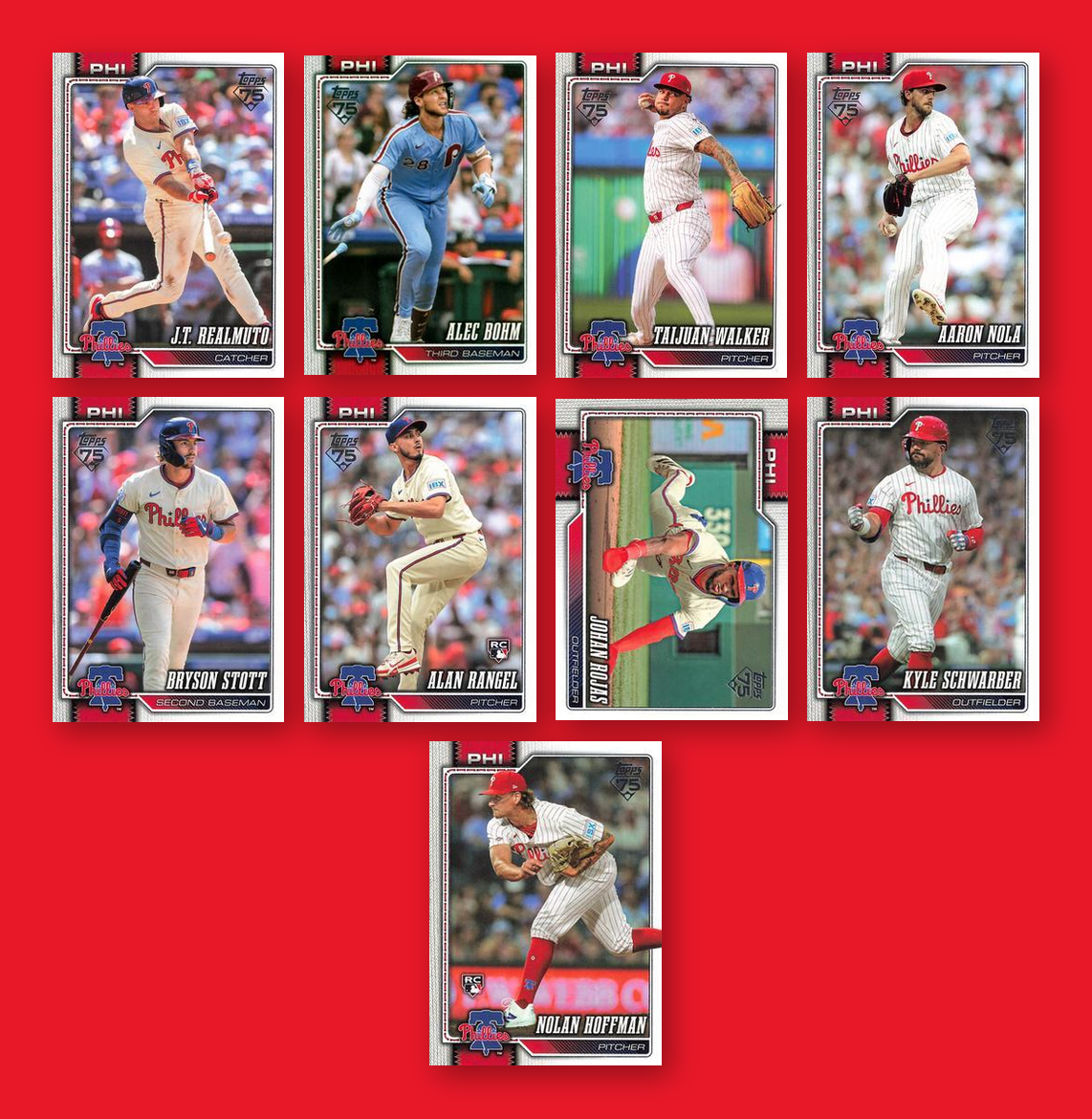 2026 Topps Series 1 & 2 Baseball Team Set 21 Cards Philadelphia Phillies Harper Turner