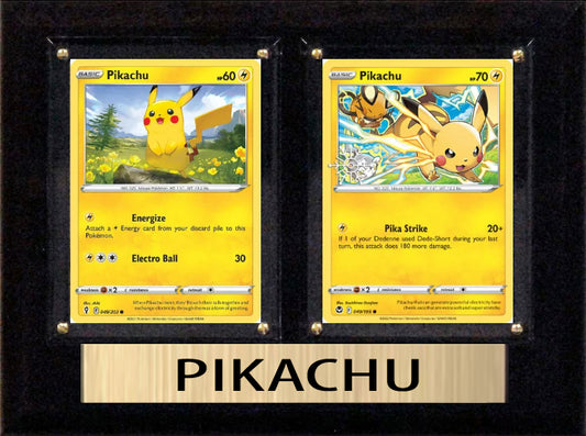 Pikachu Pokemon 2 Card Gift Plaque 6x8 Engraved Nameplate