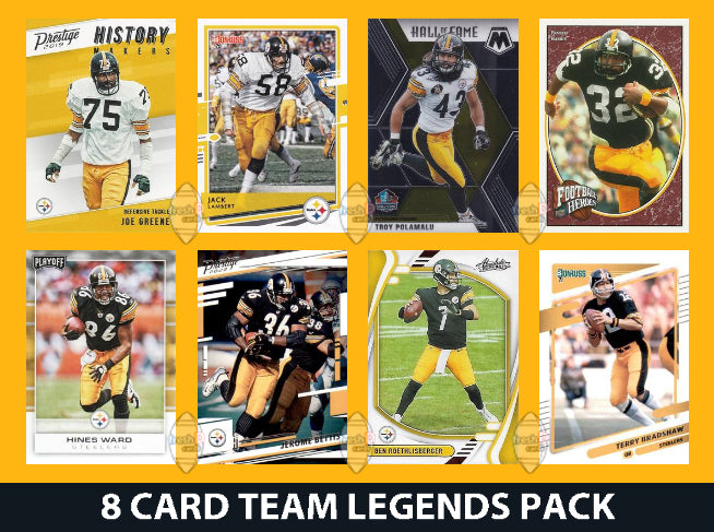 Pittsburgh Steelers 8 Card Legends Pack Donruss Topps Panini Polamalu plaque