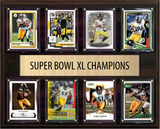Pittsburgh Steelers Super Bowl XL 40 Champions 12" x 15" Eight-Card Plaque Ward Roethlisberger Polamalu Donruss Topps