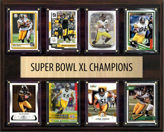 Pittsburgh Steelers Super Bowl XL 40 Champions 12" x 15" Eight-Card plaque