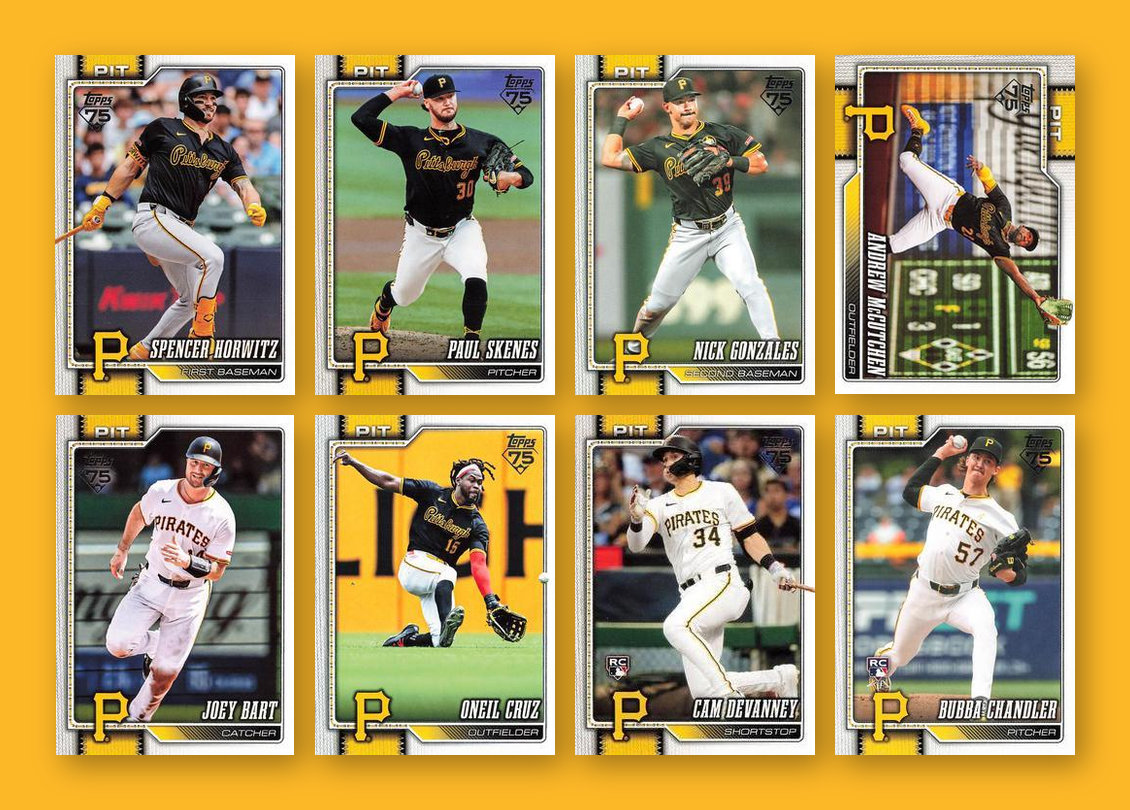 2026 Topps Series 1 & 2 Baseball Team Set 24 Cards Pittsburgh Pirates Skenes Cruz