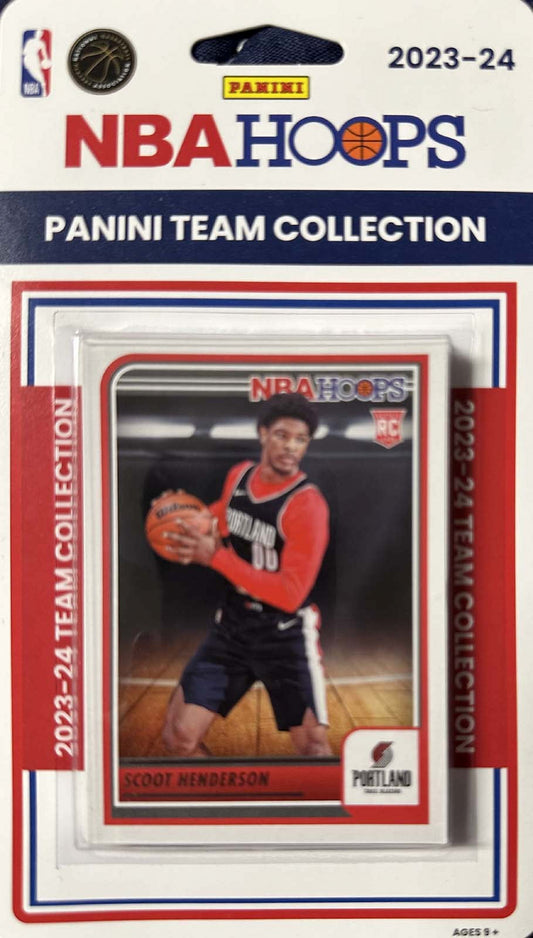 Portland Trail Blazers 2023 2024 Hoops Factory Sealed Team Set Scoot Henderson plaque