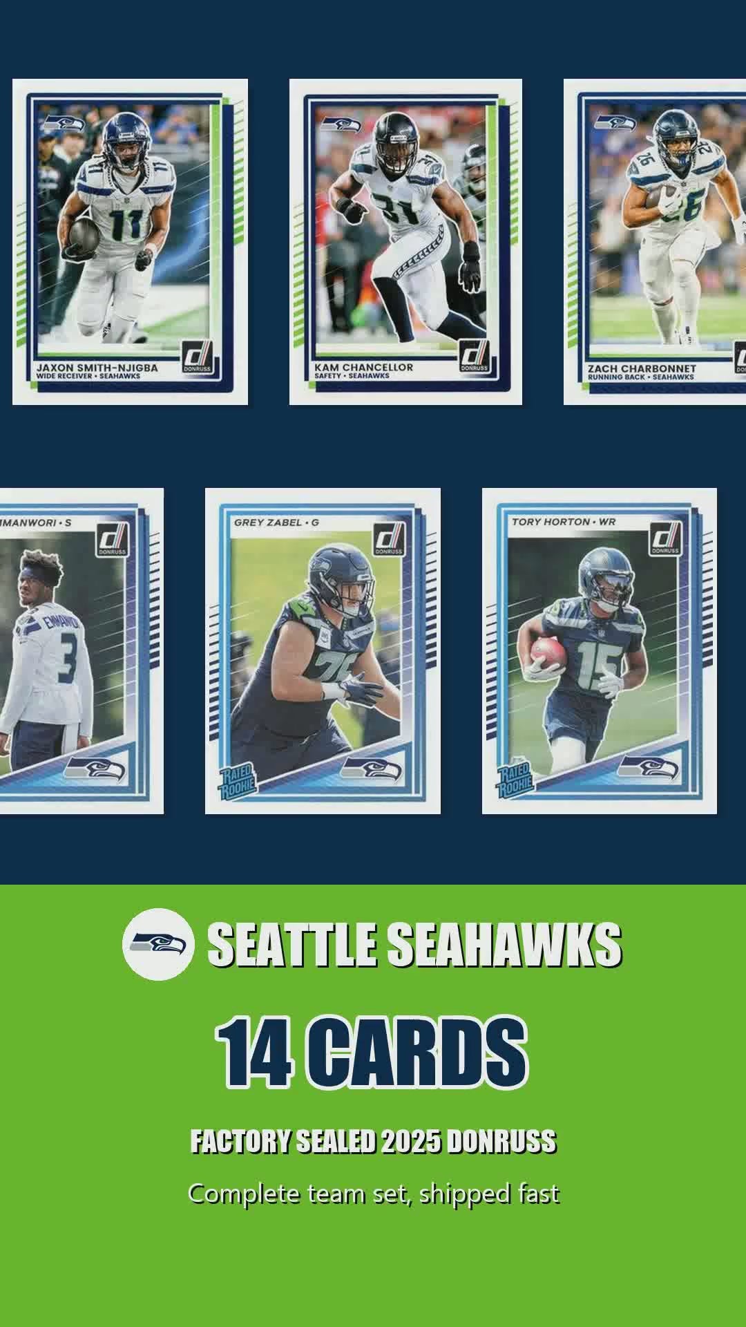 Seattle Seahawks 2025 Donruss factory-sealed team set reel